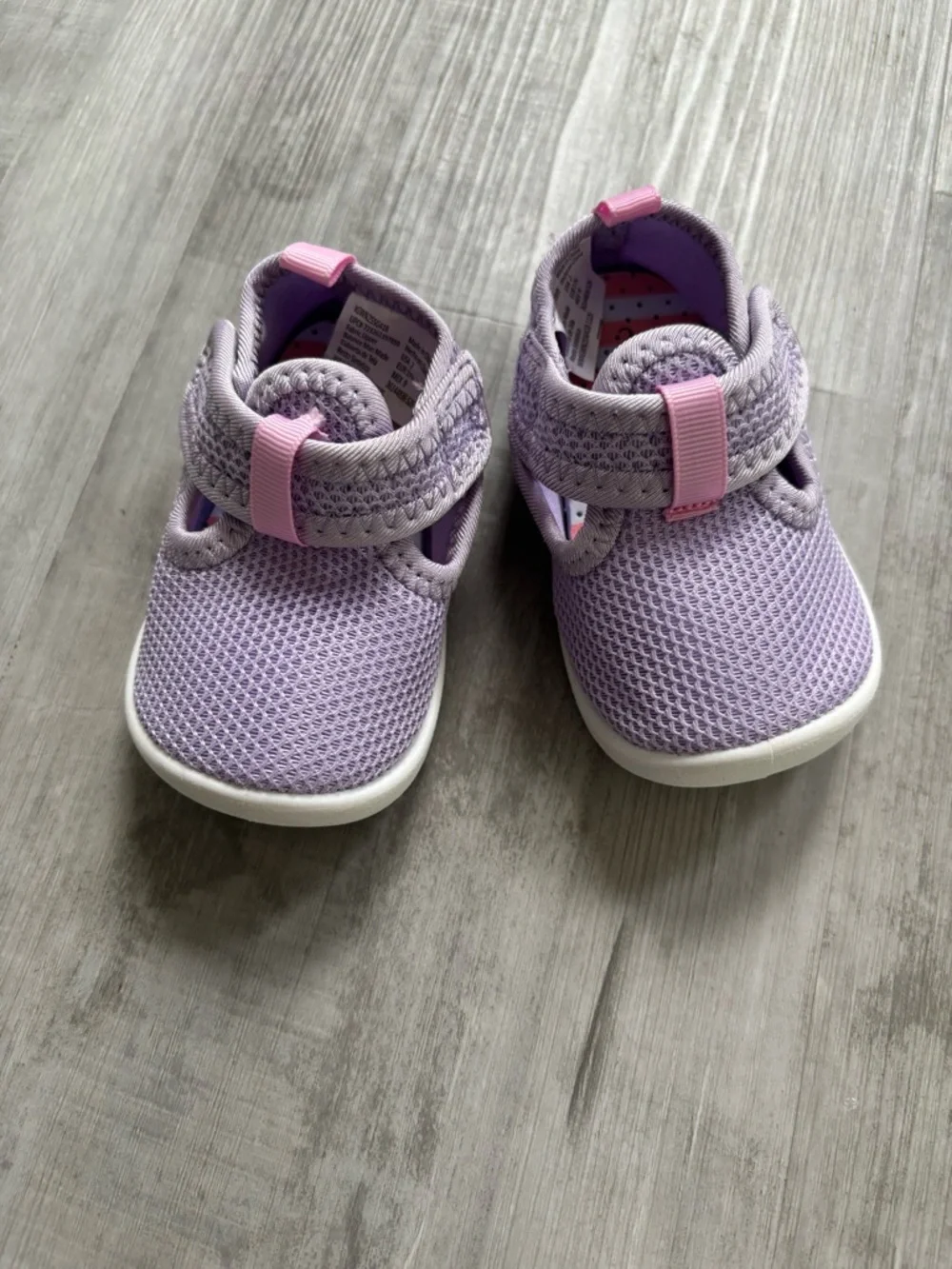 wonder nation Lilac Mesh Mary Jane Shoes with Pink Velcro Strap